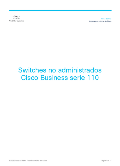 Switch Cisco Cbs110-16PP 16 Puertos No Adm. GigaBit 8 Puertos PoE - PDF