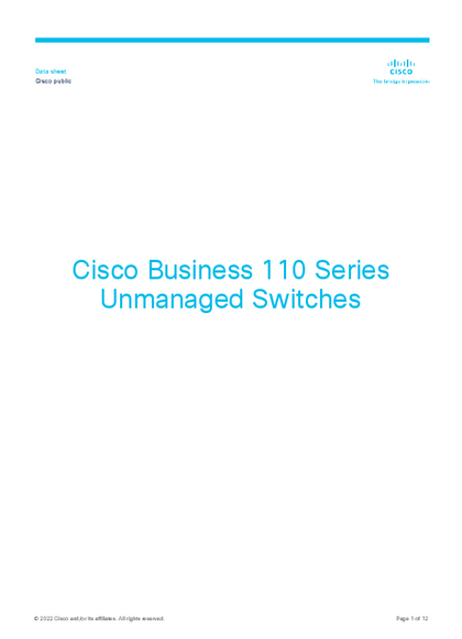 Switch Cisco Cbs110-24PP 24 Puertos No Adm. GigaBit 12 Puertos Poe - PDF
