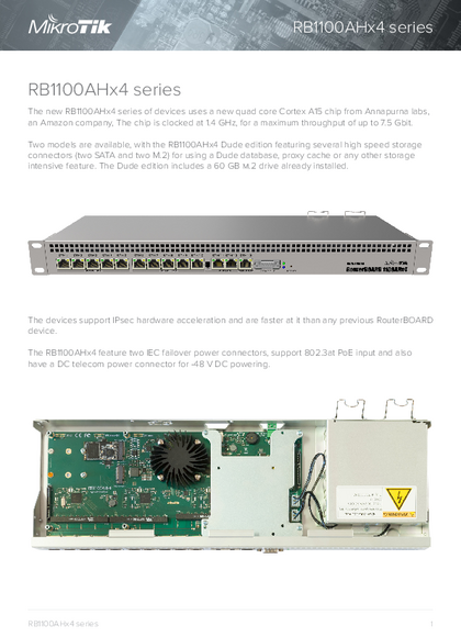 Router Mikrotik RB1100AHx4 - Ficha técnica