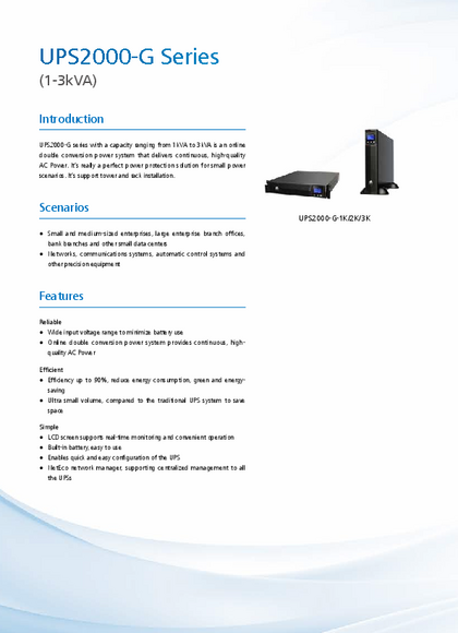 UPS Huawei UPS2000G 1KVA-02290606 - PDF